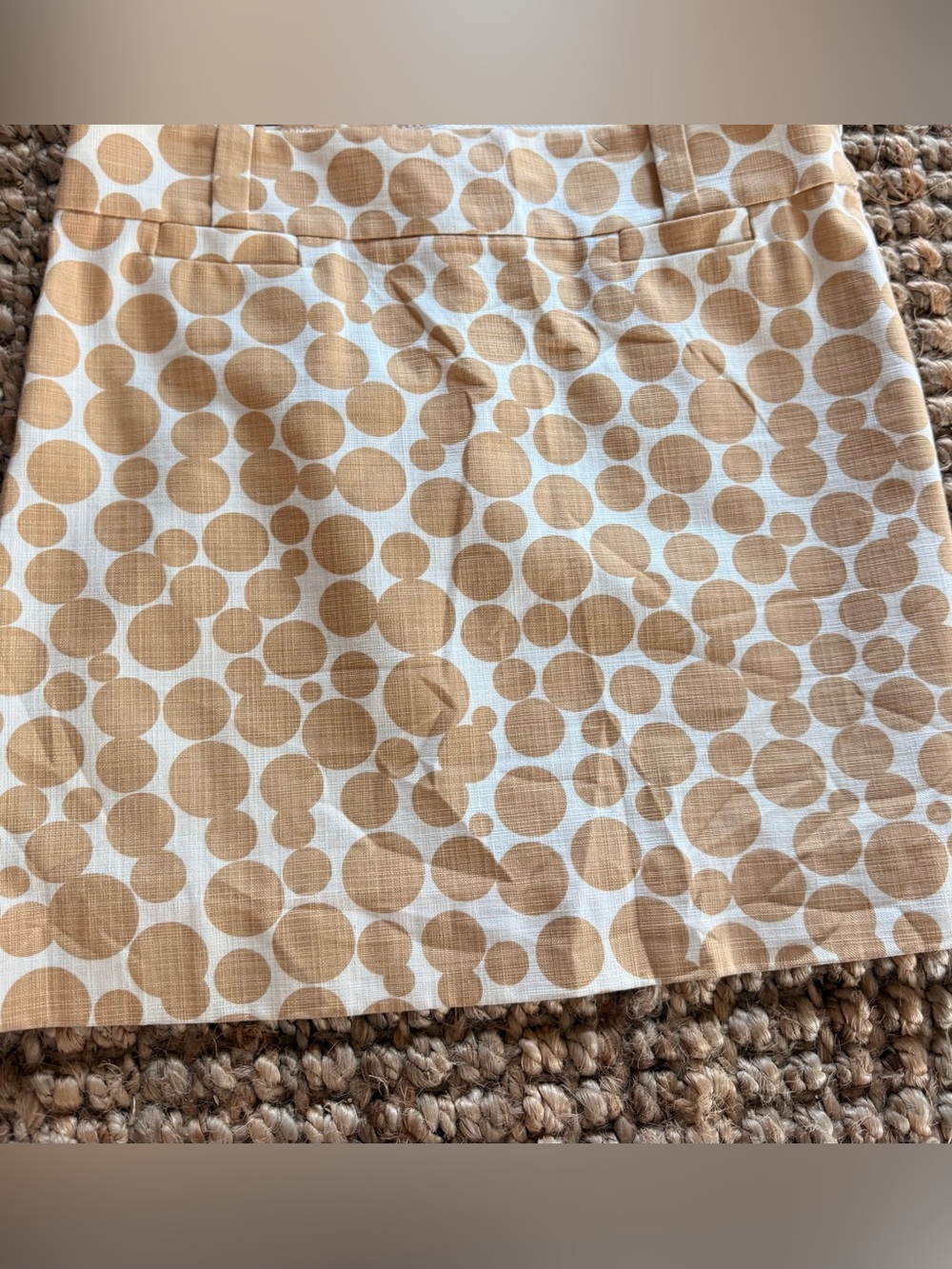 J. Crew Beige Polka Dot Mini Skirt never worn size 0